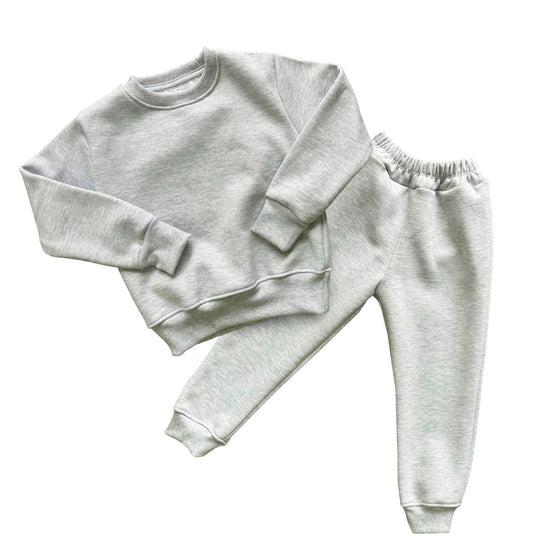 set comfy afranelada gris melange