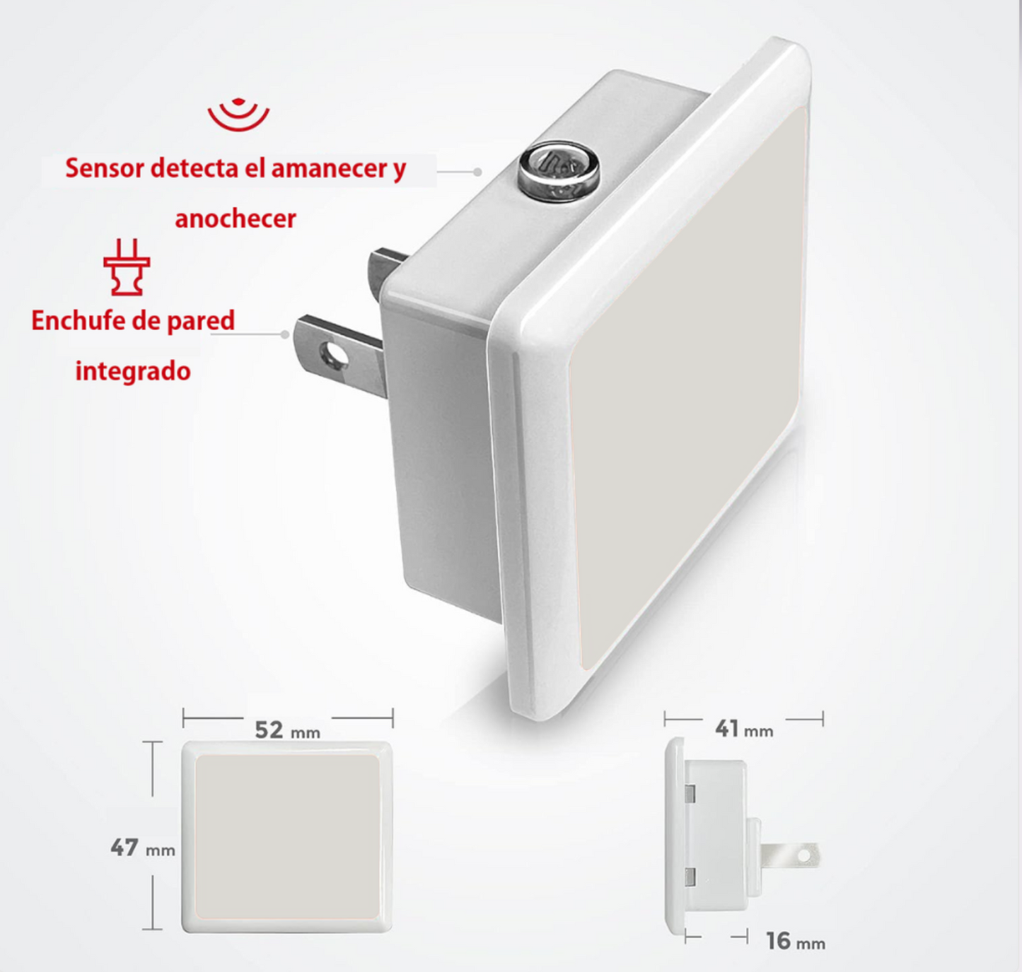 luz roja nocturna con sensor inteligente red glow