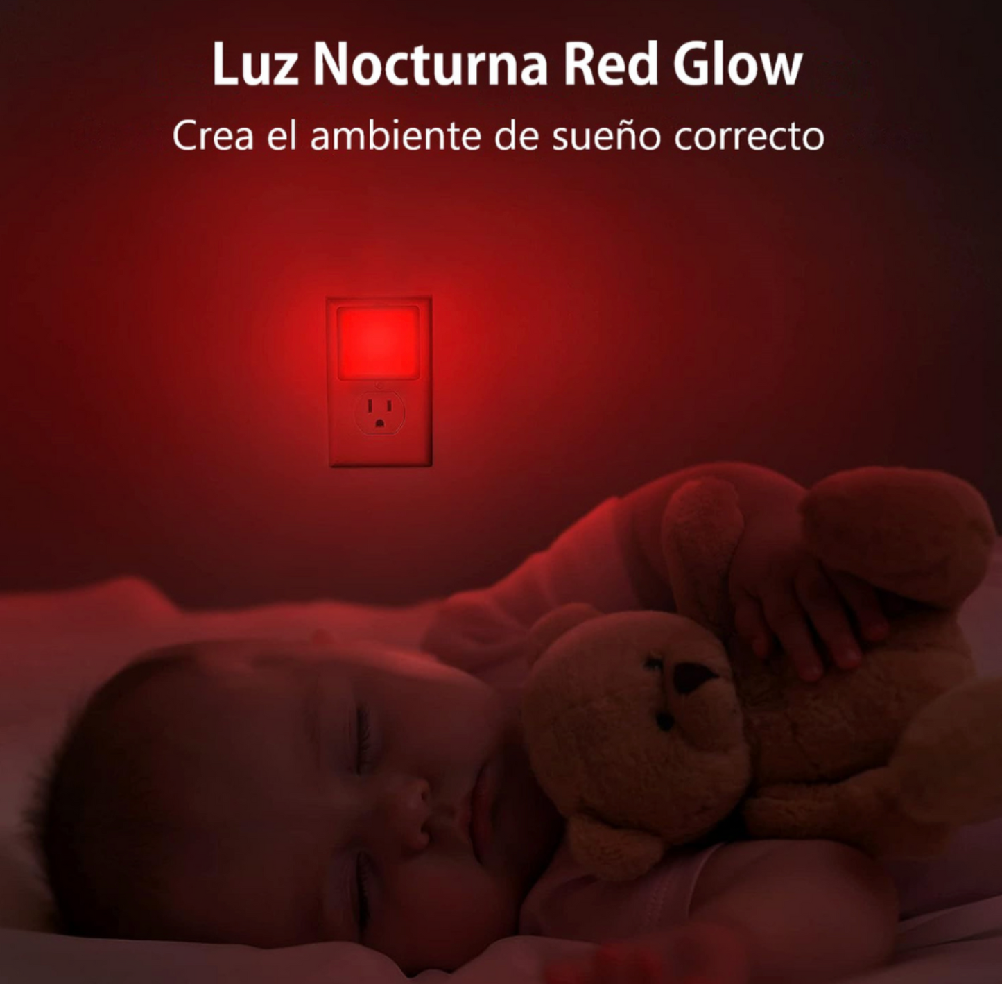 luz roja nocturna con sensor inteligente red glow
