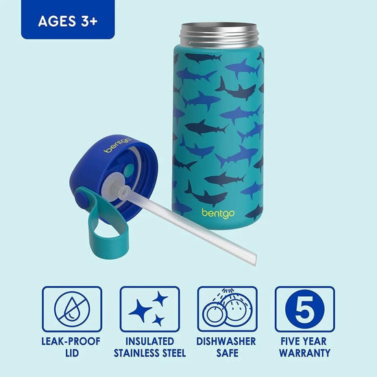 Tomatodo Acero Inoxidable para Niños Bentgo tiburones