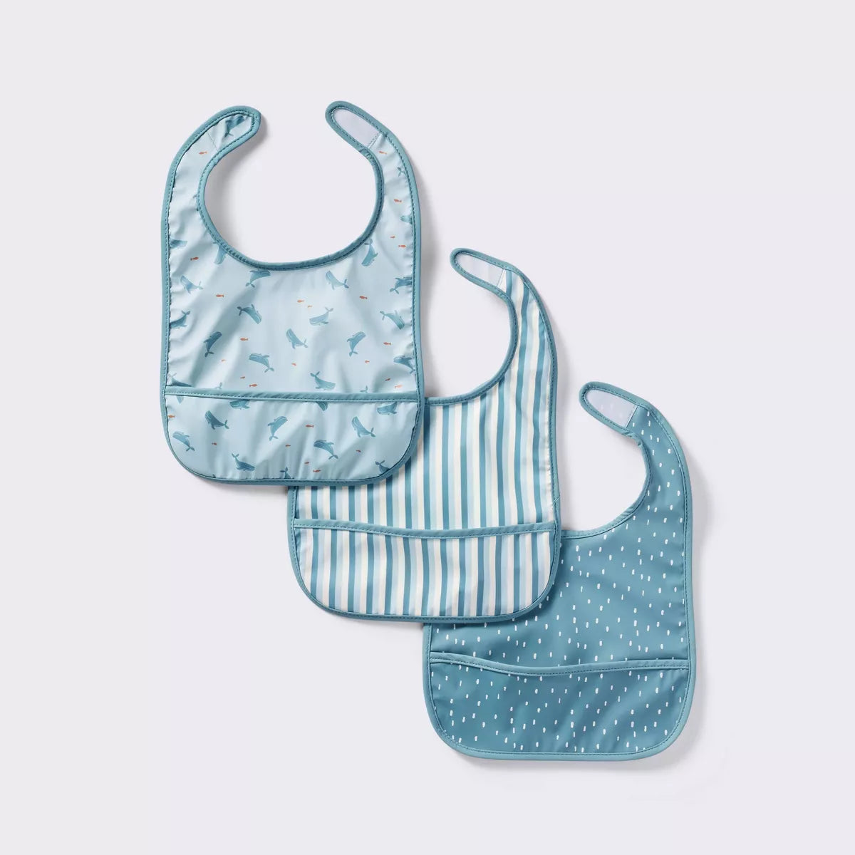 babero impermeable diseños azul 6+ meses