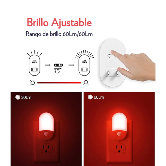 Luz Roja Con Sensor de Movimiento