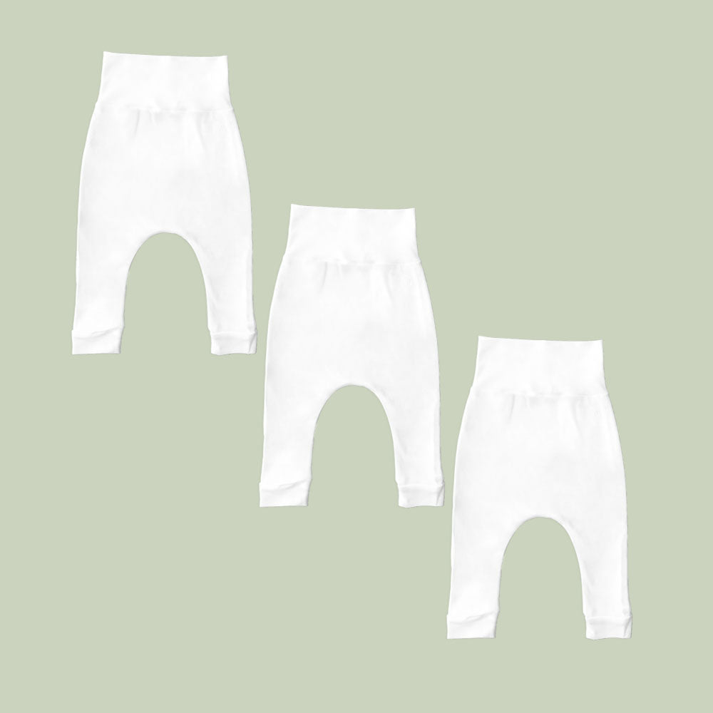 set x 3 pantalones pretina ancha anti-cólicos sin pie