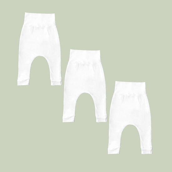 set x 3 pantalones pretina ancha anti-cólicos sin pie