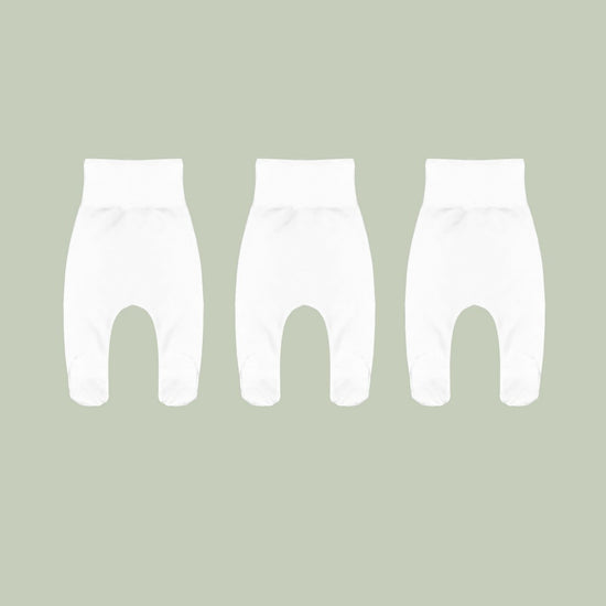 set x 3 pantalones pretina ancha anti-cólicos con pie