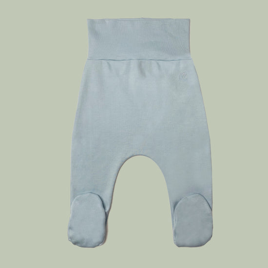 Pantalón original pretina ancha anti-cólicos con pie azul acero